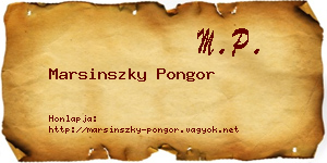 Marsinszky Pongor névjegykártya
